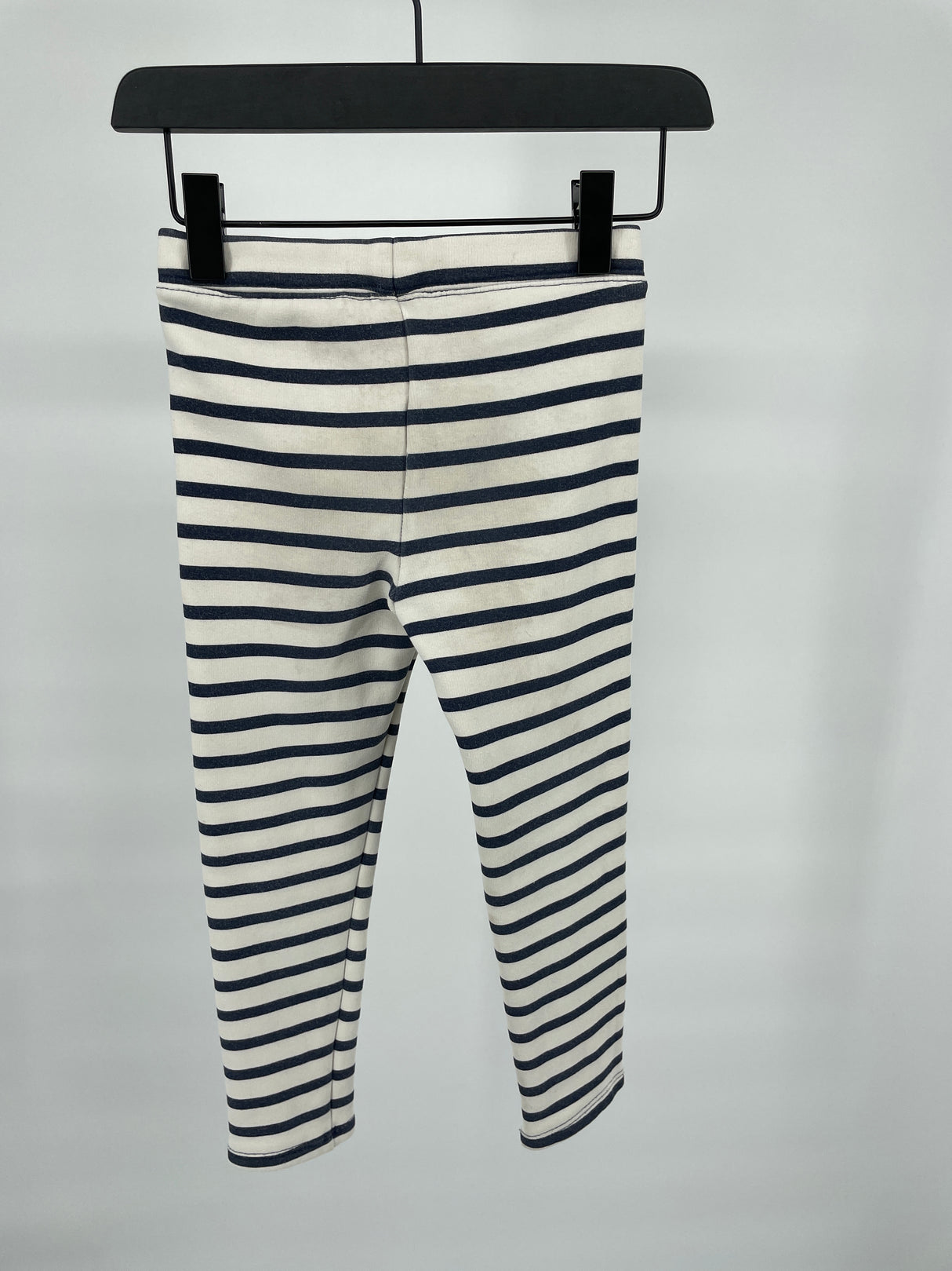 Legging Joggingstof Beige Donkerblauw Gestreept Maat 110