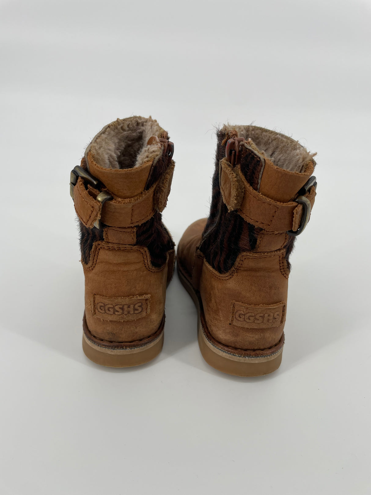 Laarsjes Bruin Leer Zebra Gevoerd Maat 26