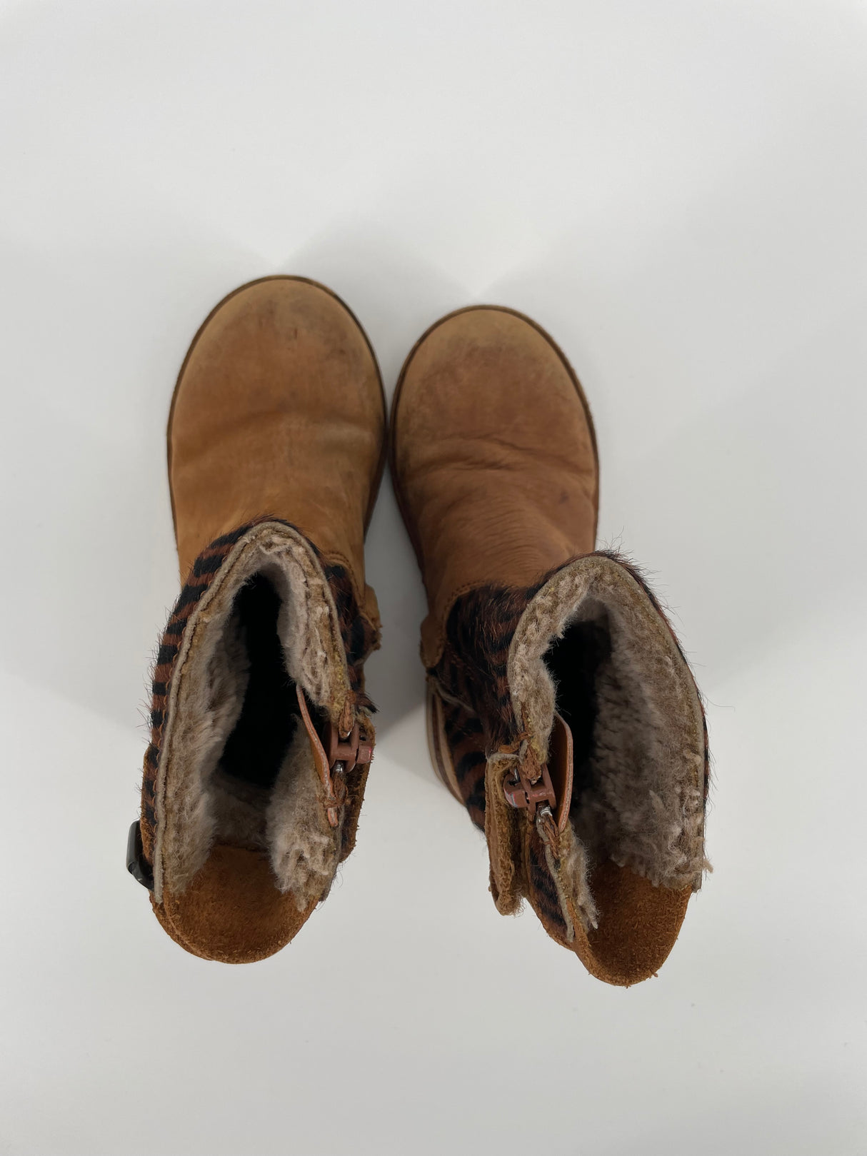 Laarsjes Bruin Leer Zebra Gevoerd Maat 26