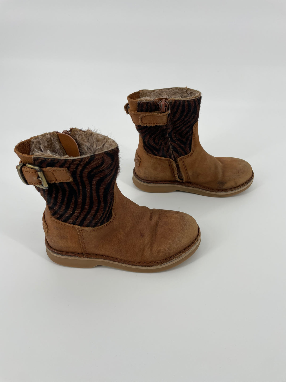 Laarsjes Bruin Leer Zebra Gevoerd Maat 26