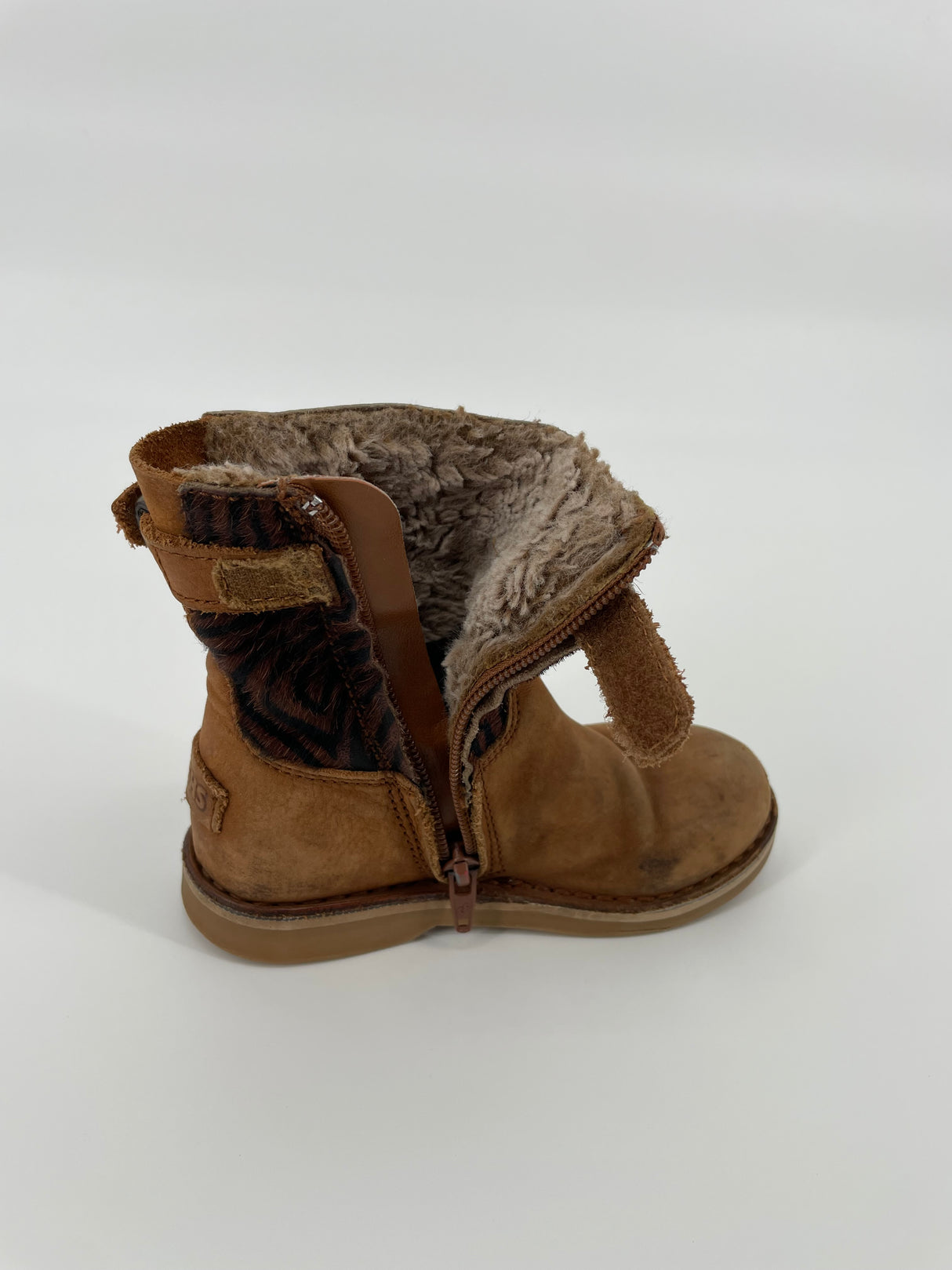 Laarsjes Bruin Leer Zebra Gevoerd Maat 26