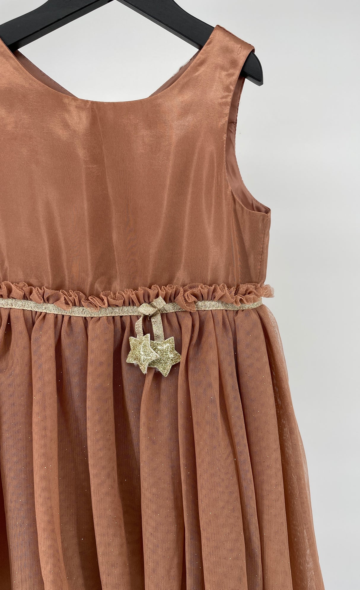 Jurk Brons Tule Feestelijk Maat 104