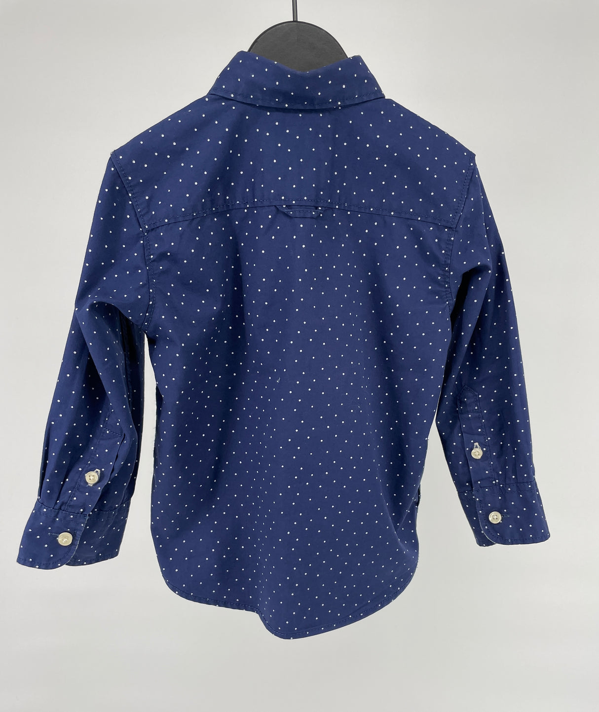 Overhemd Donkerblauw Witte Stippen Maat 92