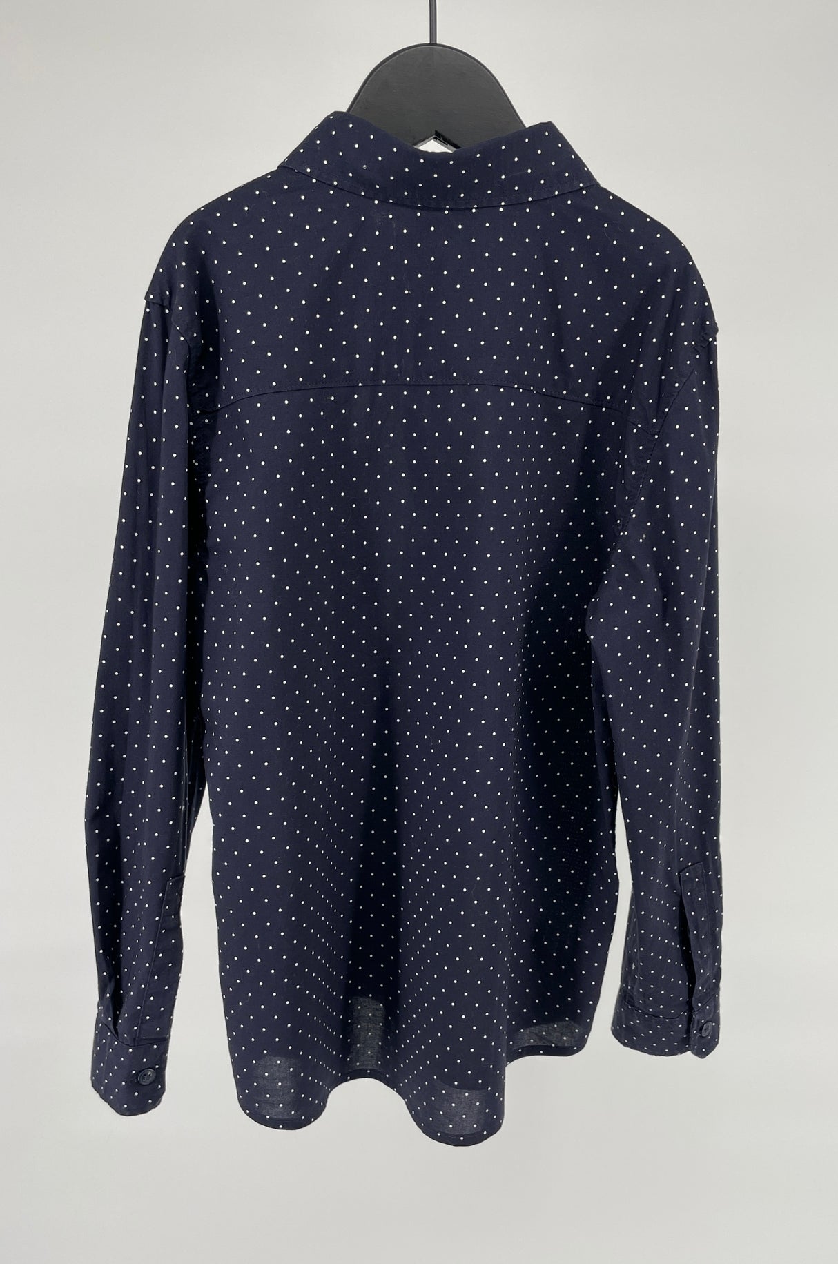 Overhemd Donkerblauw Witte Stippen