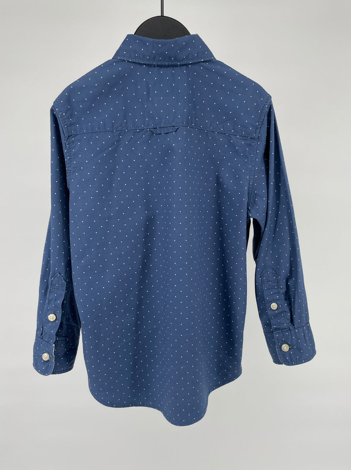 Overhemd Blauw Witte Stippen Maat 104