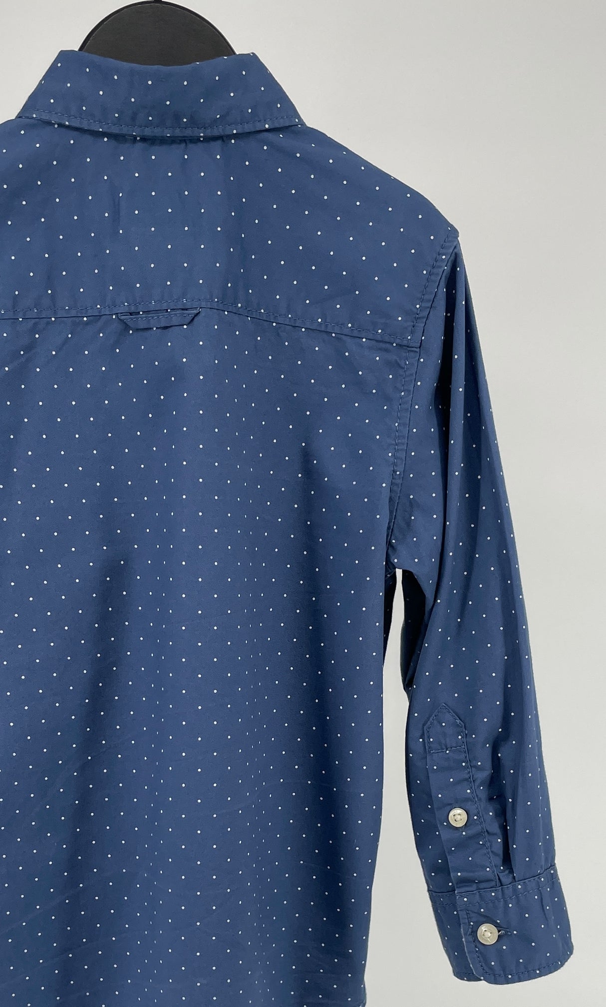 Overhemd Blauw Witte Stippen Maat 104