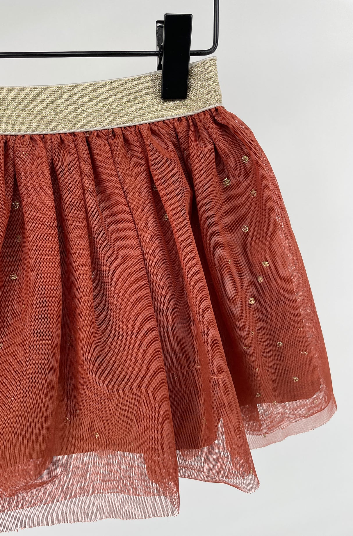 Rok Bruin Feestelijk Gouden Stippen Maat 98 / 104