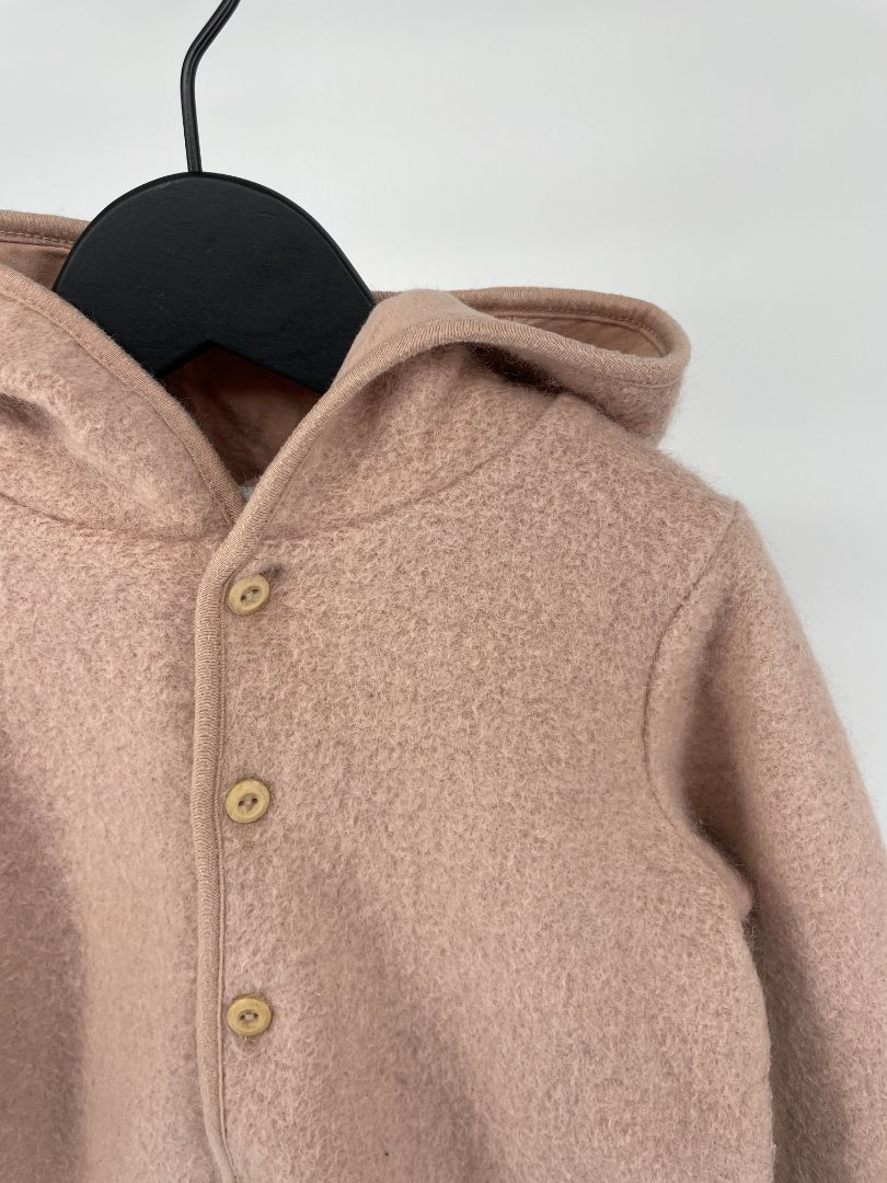 Vest Capuchon Roze Wol Maat 98