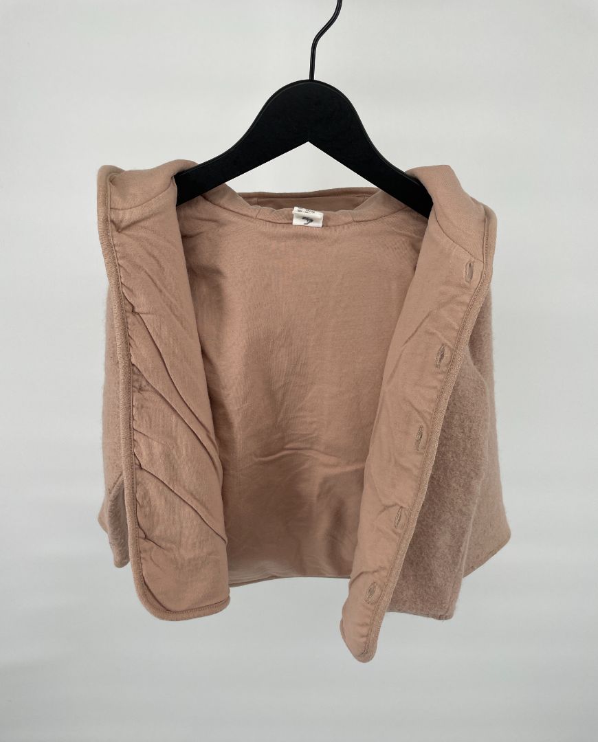 Vest Capuchon Roze Wol Maat 98