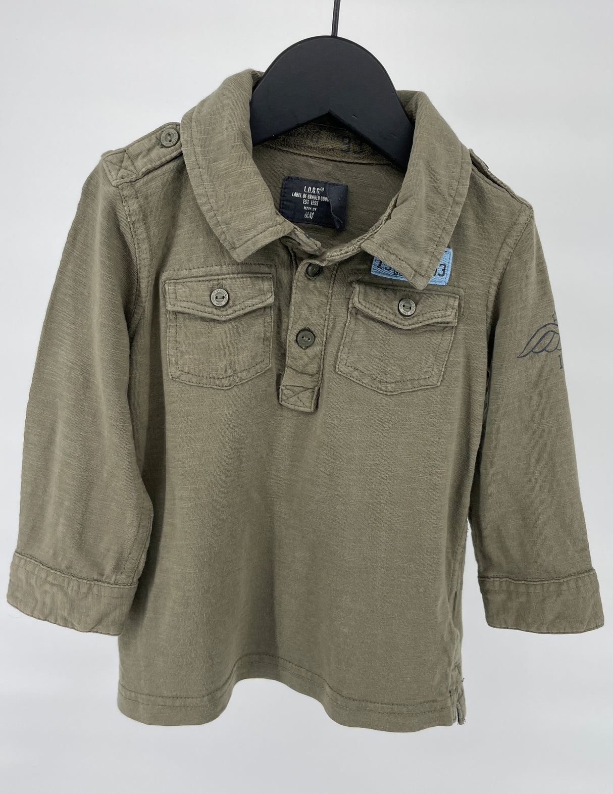 Longsleeve Groen met 3/4 Mouw Maat 74 / 80