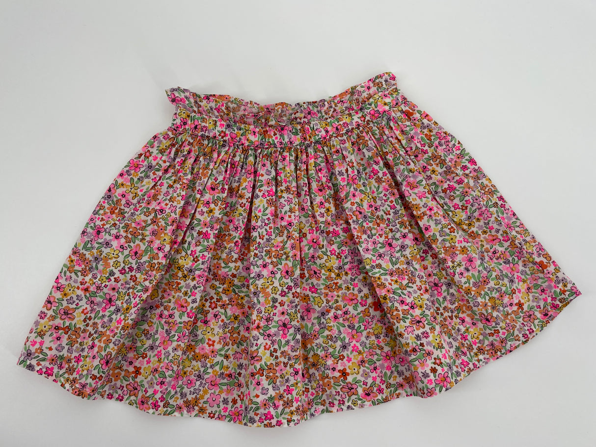 Rokje Wit Multi Color Bloemetjes Print Maat 92