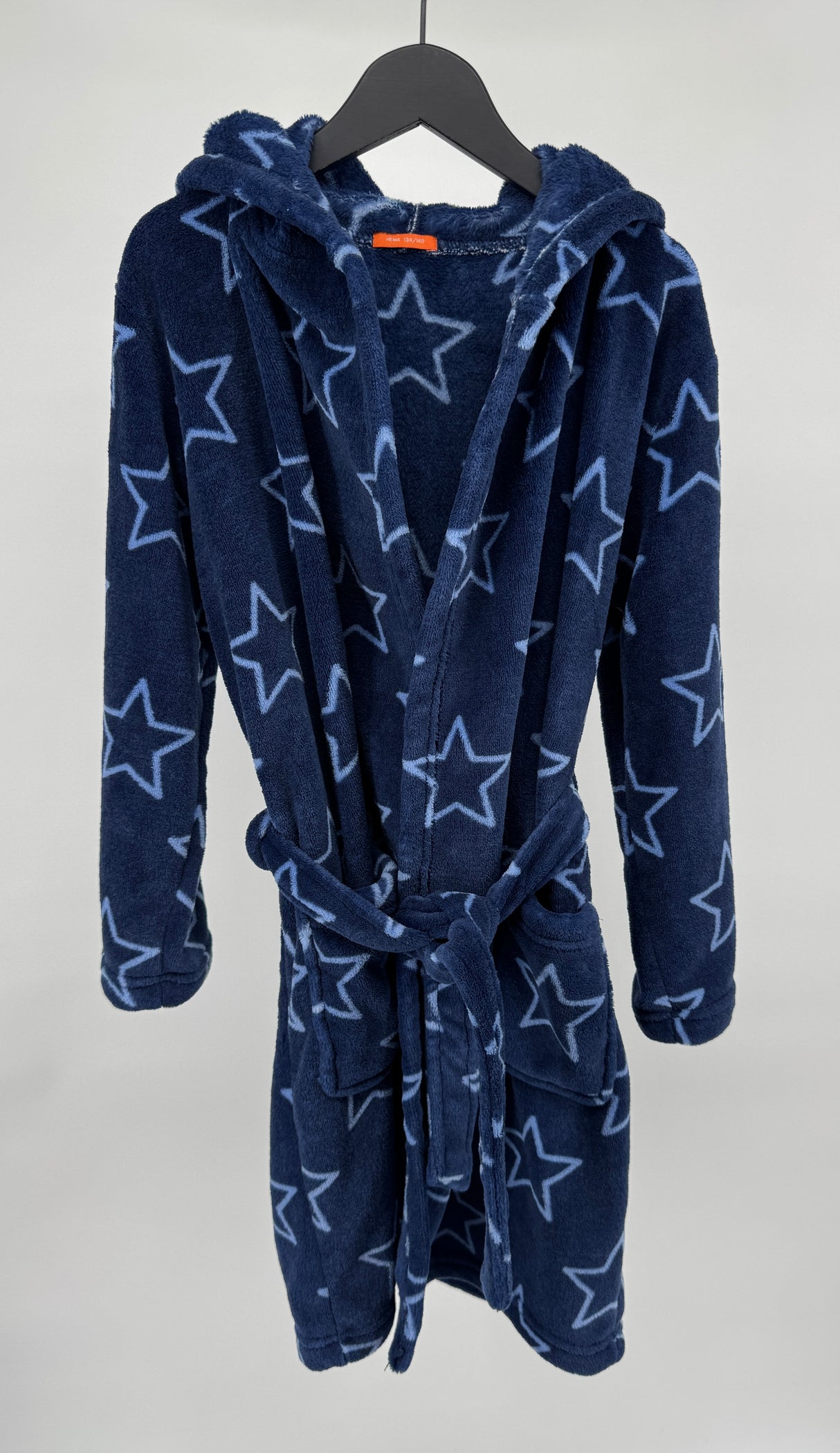 Badjas Donkerblauw Sterren Maat 134 / 140