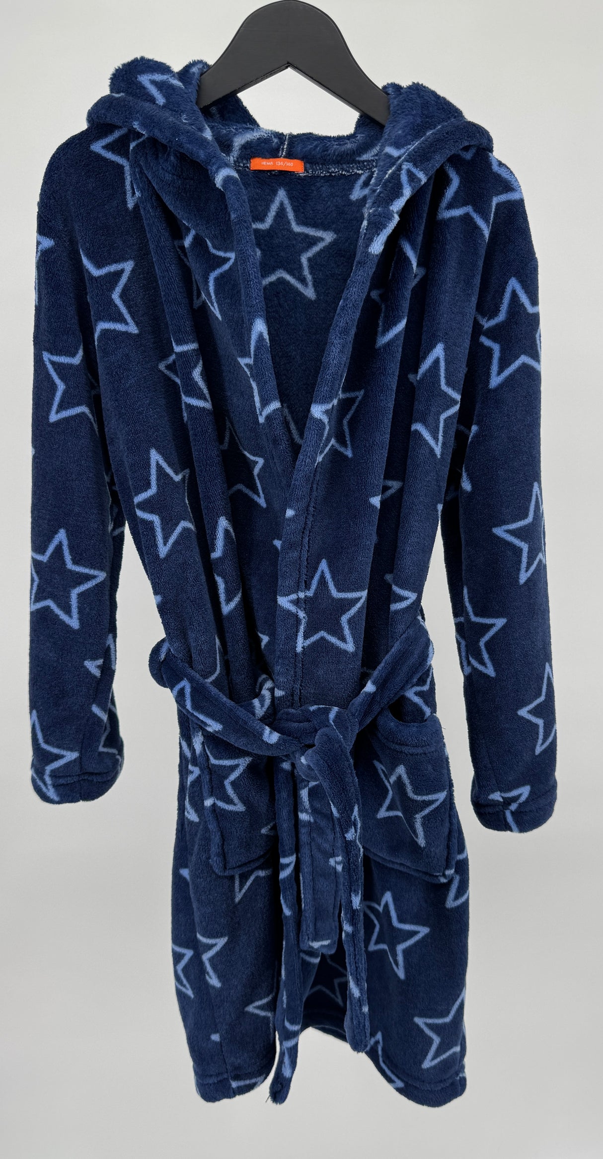 Badjas Donkerblauw Sterren Maat 134 / 140