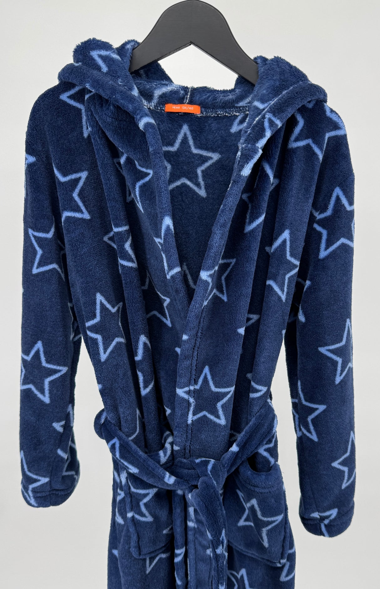 Badjas Donkerblauw Sterren Maat 134 / 140