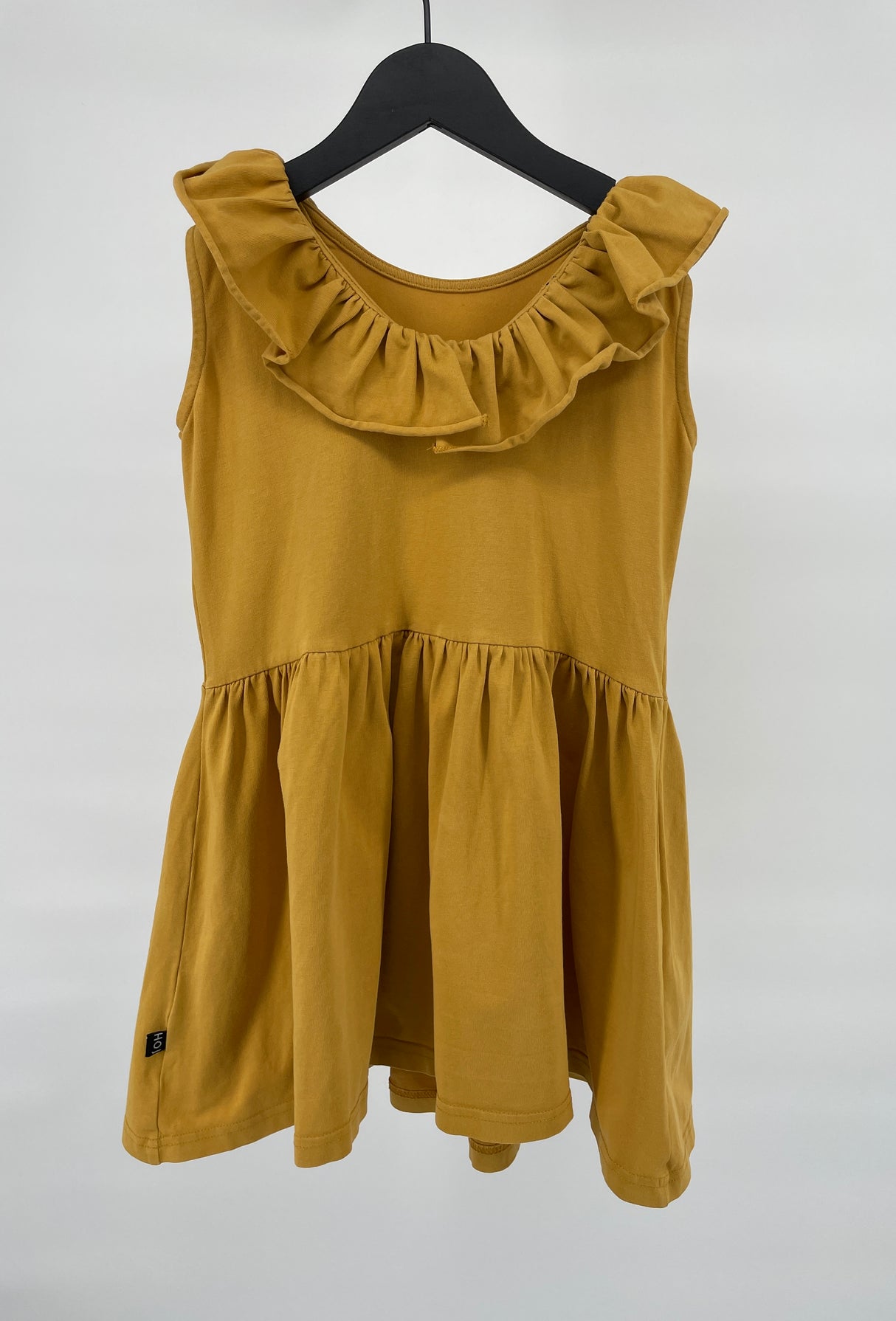 Jurk Geel Mouwloos met Roesjes Maat 110 / 116