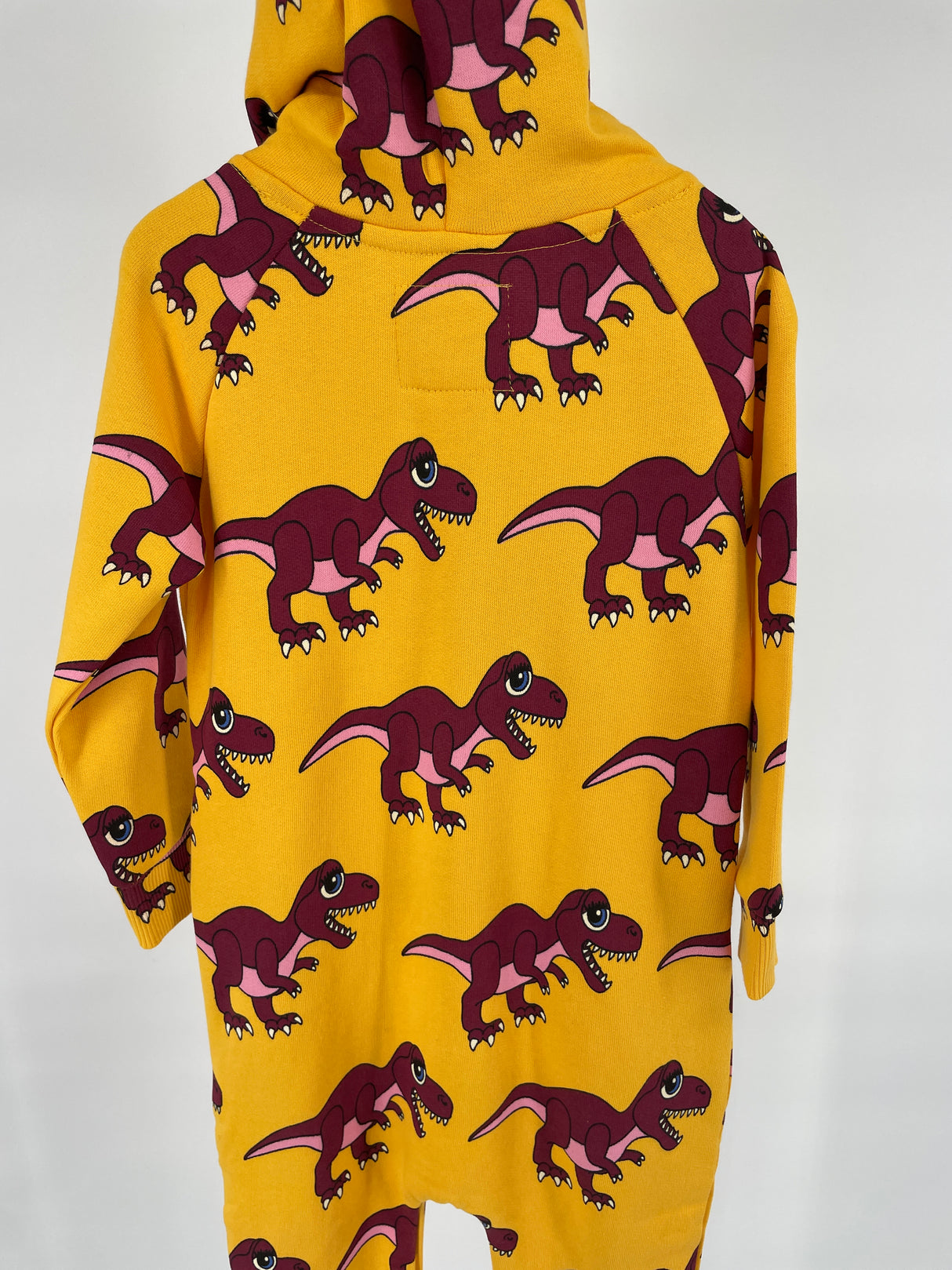 Jumpsuit Capuchon Geel Dino Print