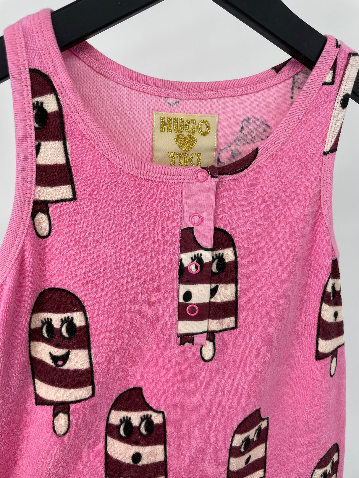 Jumpsuit Mouwloos Roze Ijsjes Maat 104