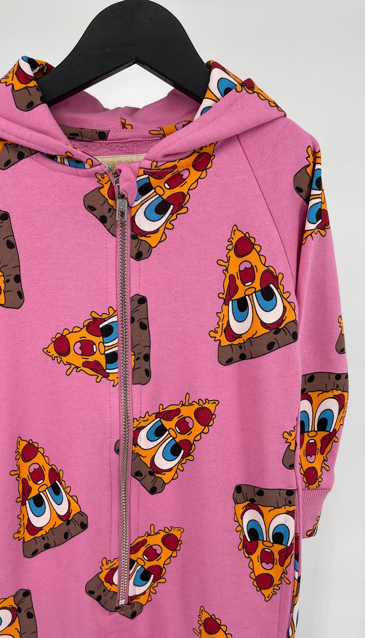 Jumpsuit Capuchon Roze Pizza Punten Print