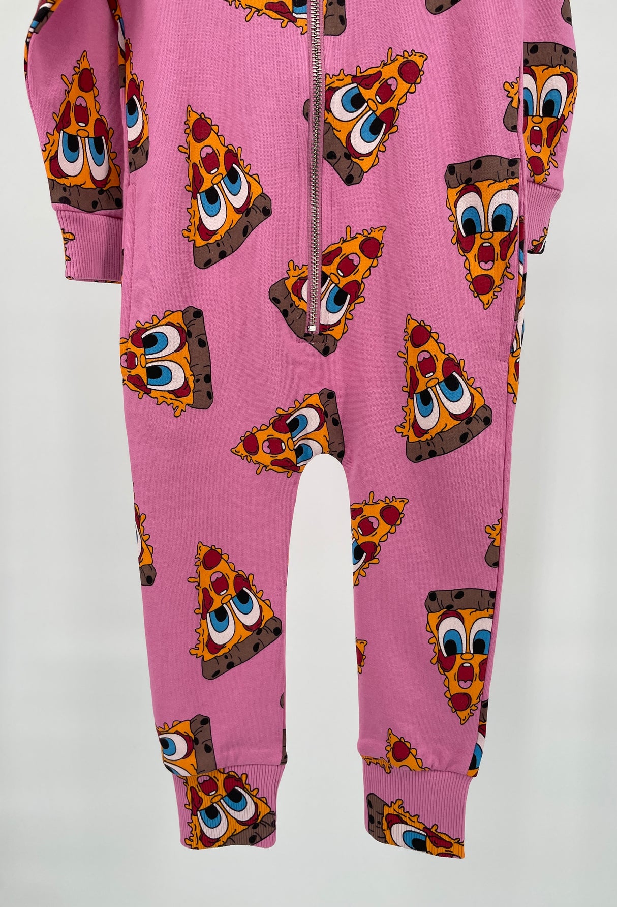 Jumpsuit Capuchon Roze Pizza Punten Print