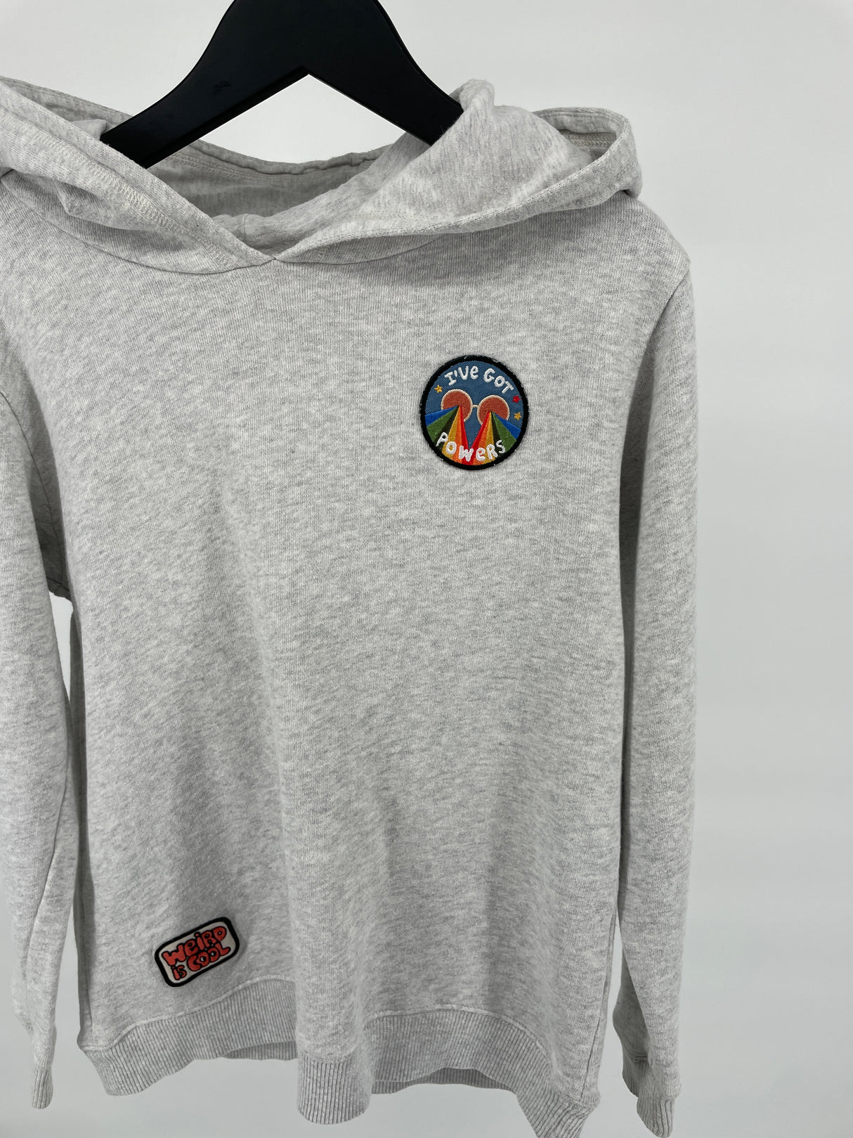 Hoodie Beige Grijs I’ve Got Powers Maat 140