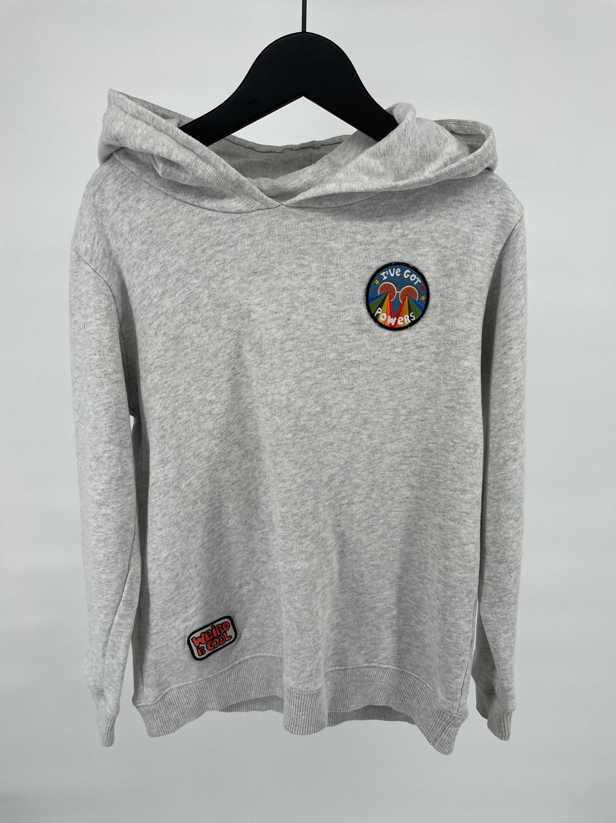 Hoodie Beige Grijs I’ve Got Powers Maat 140