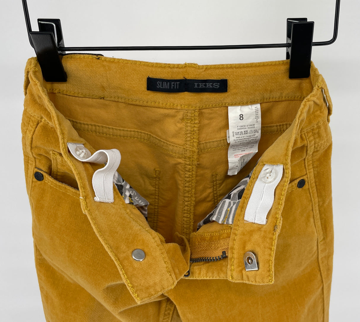 Broek Velours Geel Slim Fit Maat 128
