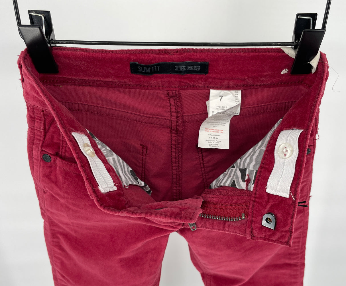 Broek Velours Rood Slim Fit Maat 122