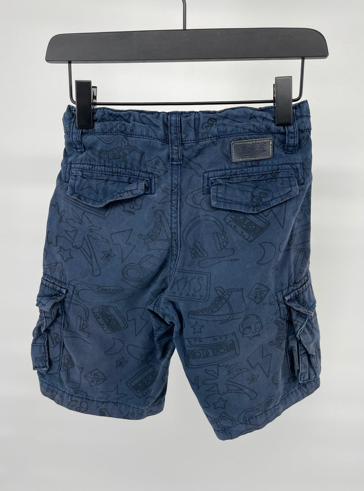 Korte Broek Donkerblauw met Print Maat 116