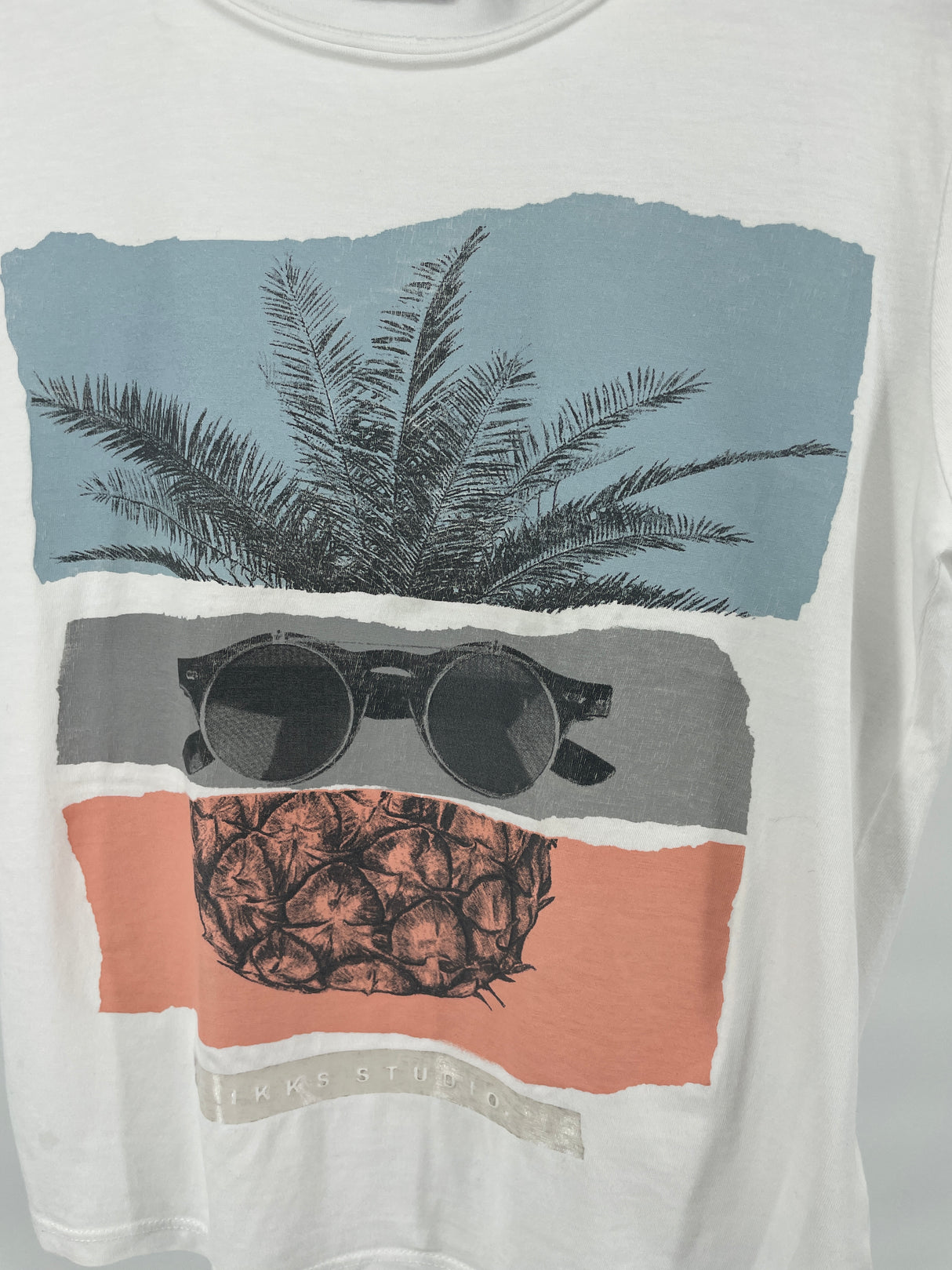 T-shirt Wit Ananas Maat 122 / 128