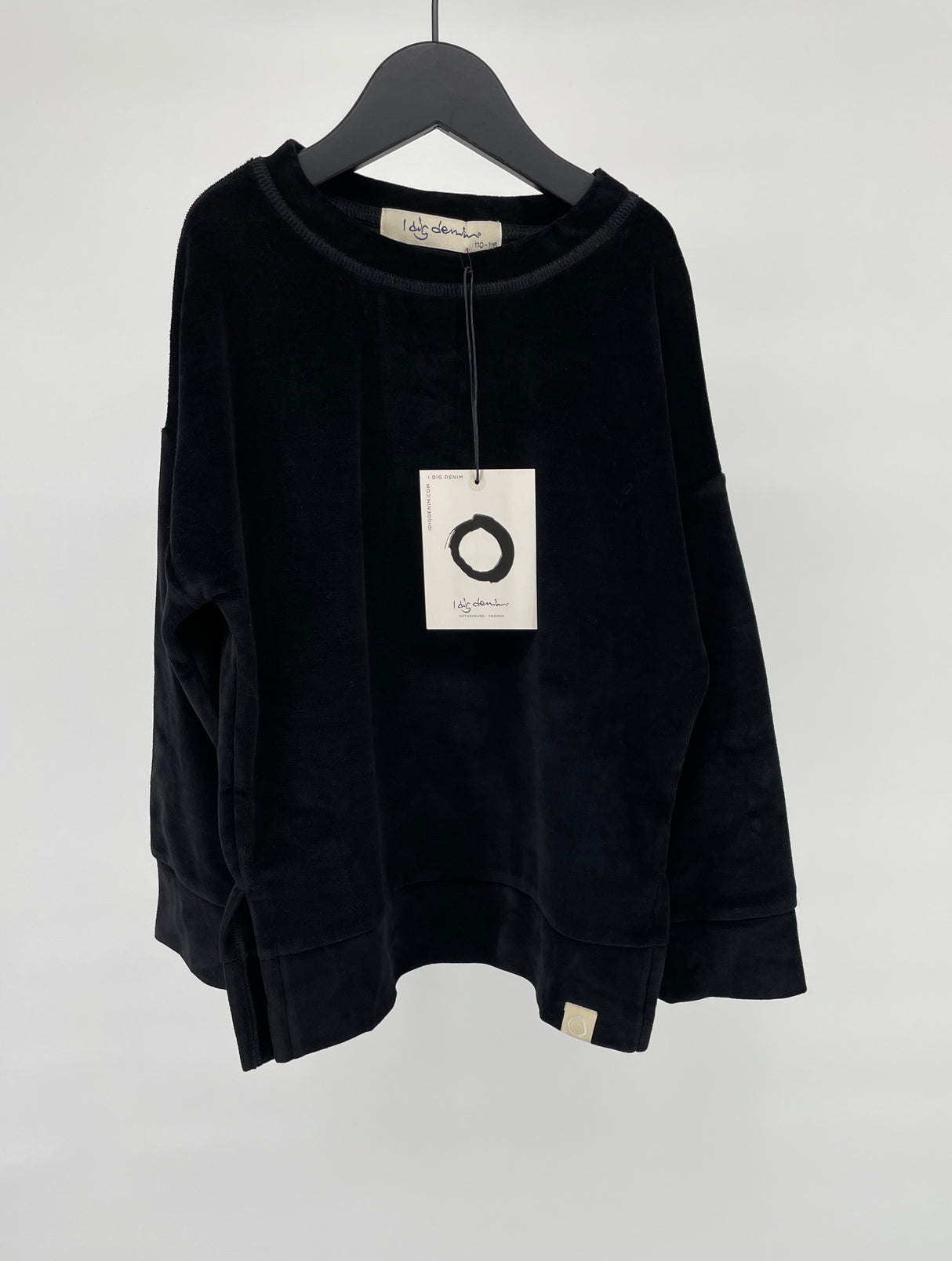 Trui Velours Zwart Maat 110 / 116