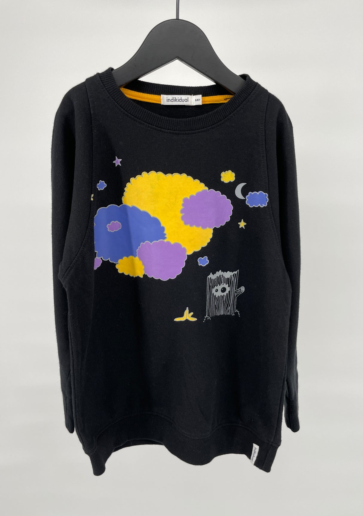 Trui Zwart Wolkenprint Maat 116