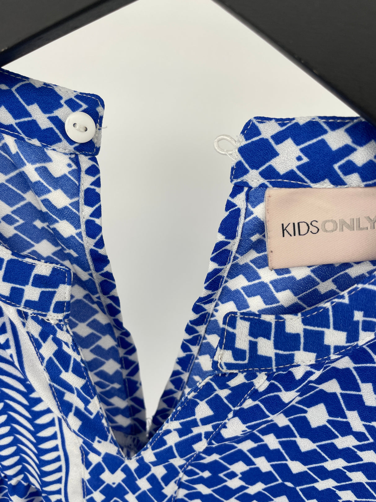 Jurk Blauw Wit Grafische Print Maat 110 / 116