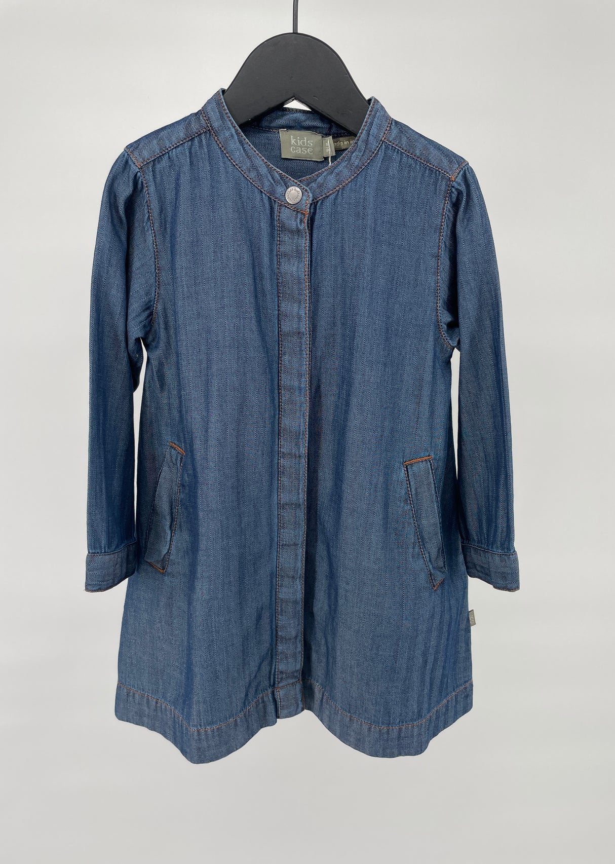 Jurk Lange Mouw Blauw Denim Maat 86