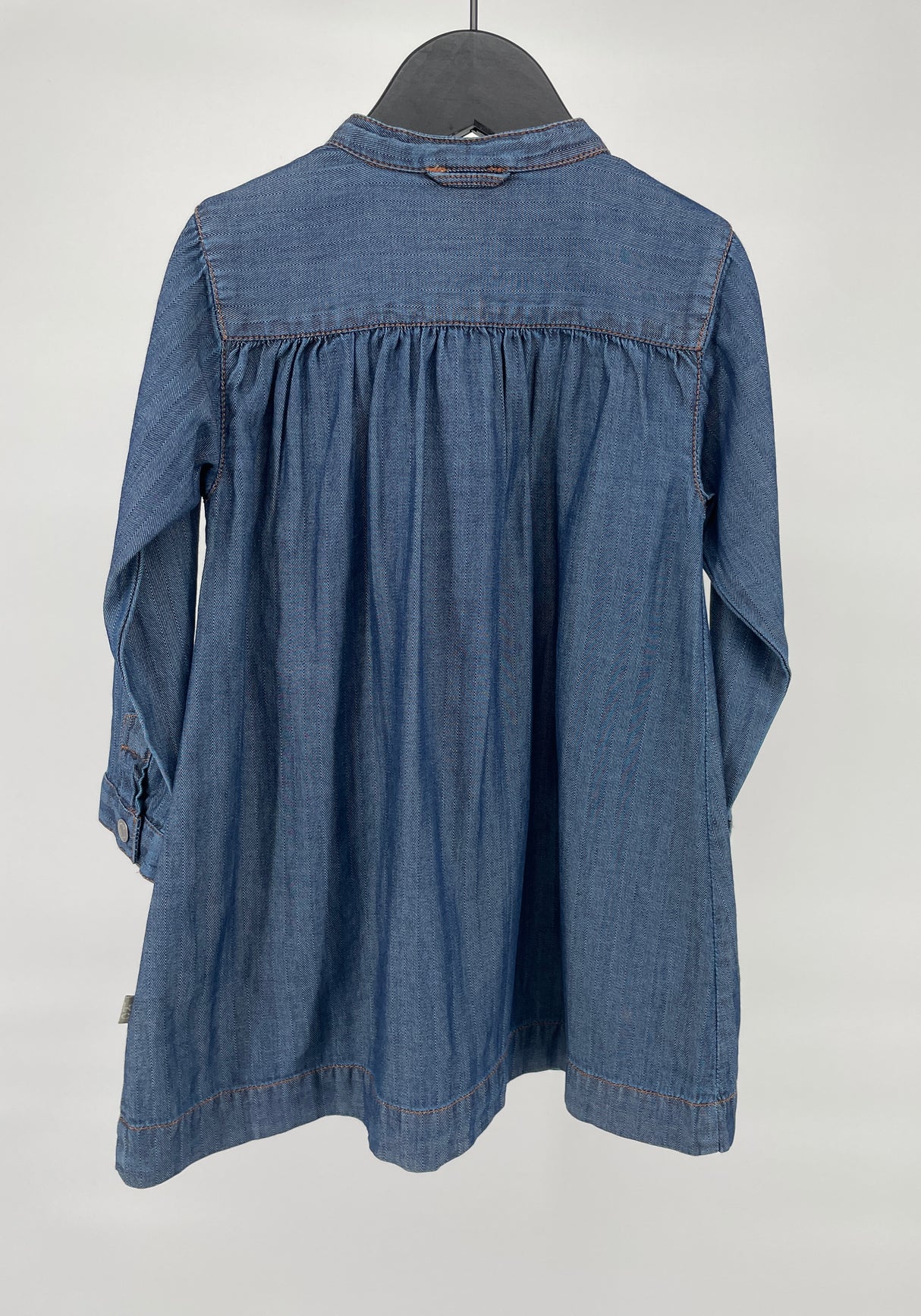 Jurk Lange Mouw Blauw Denim Maat 86