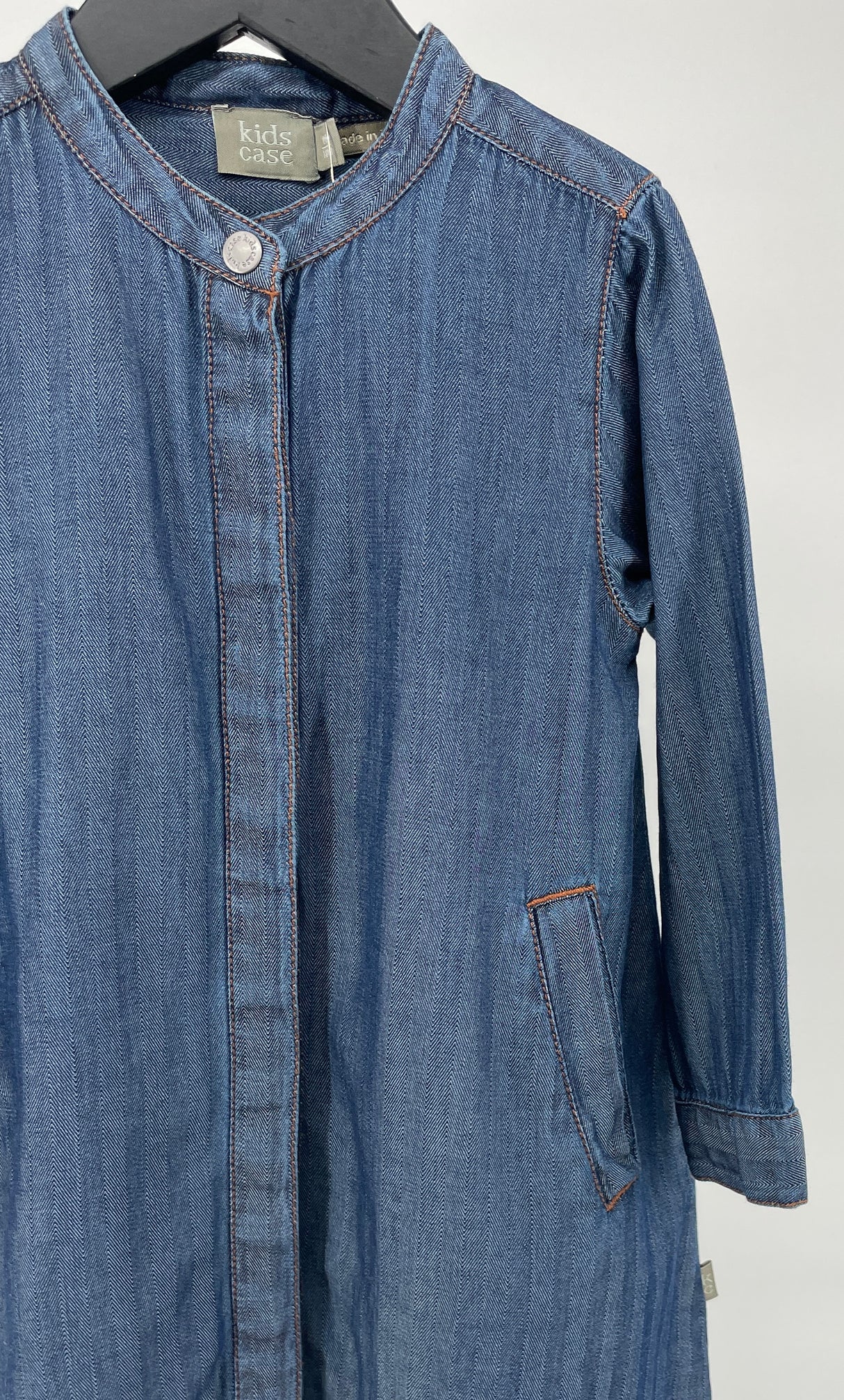Jurk Lange Mouw Blauw Denim Maat 86