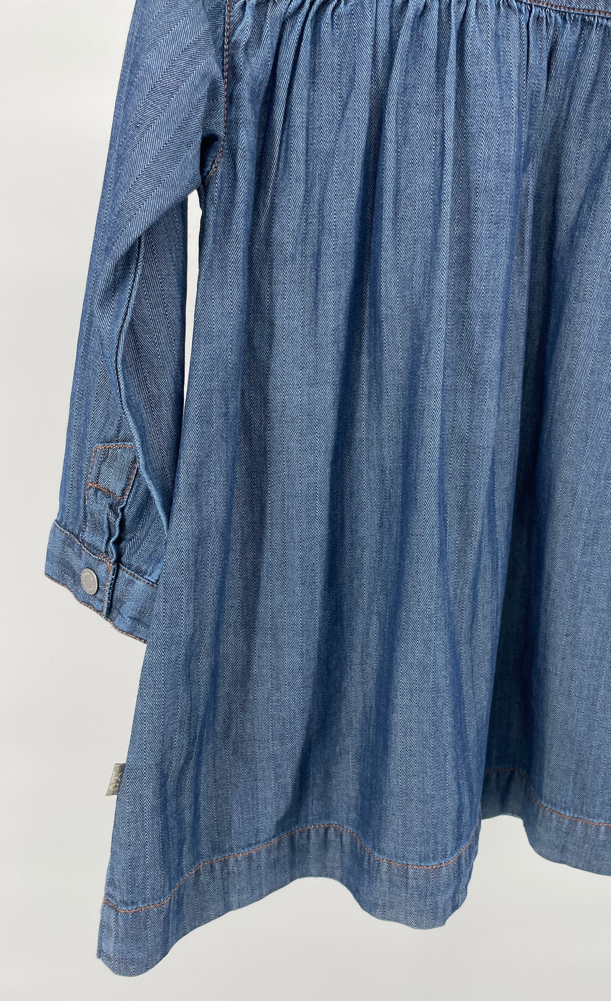 Jurk Lange Mouw Blauw Denim Maat 86
