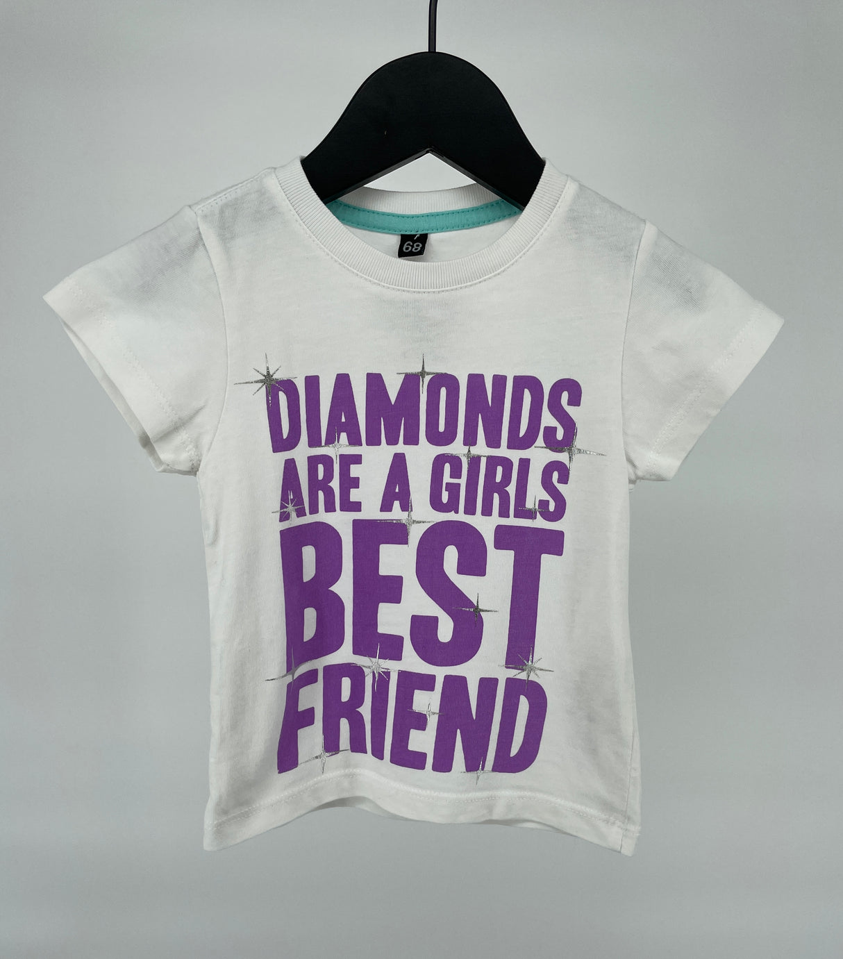 T-shirt Wit Paars Diamonds Maat 68