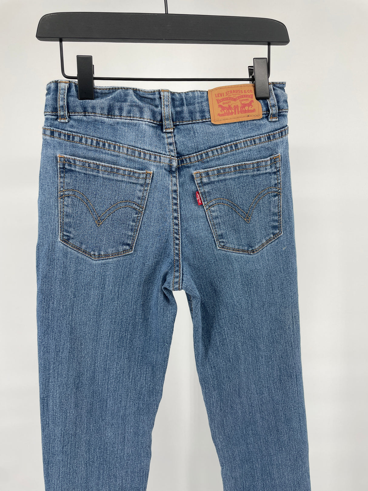 Jeans Blauw Racer Stripe Borduursel Maat 140