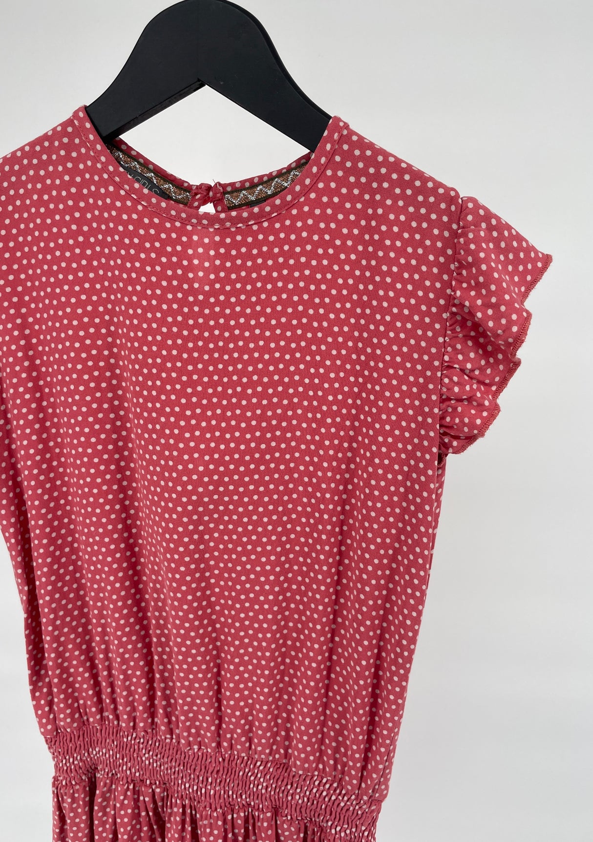 Jurk Roze Polka Dots Maat 134 / 140