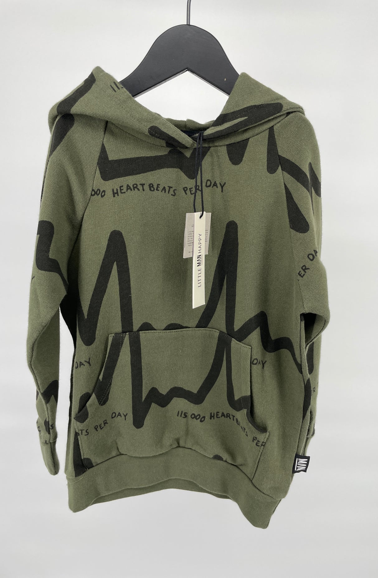 Hoodie Groen Hartslag Maat 92 / 98