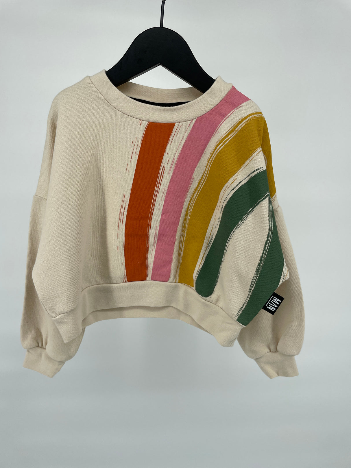 Trui Beige Regenboog Cropped Maat 92 / 98