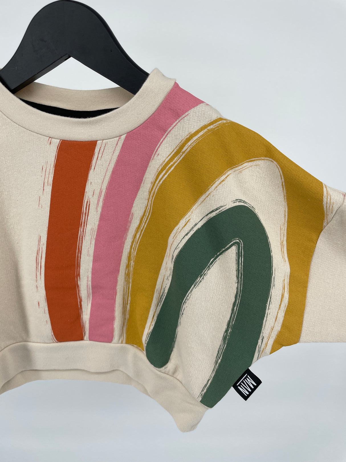 Trui Beige Regenboog Cropped Maat 92 / 98