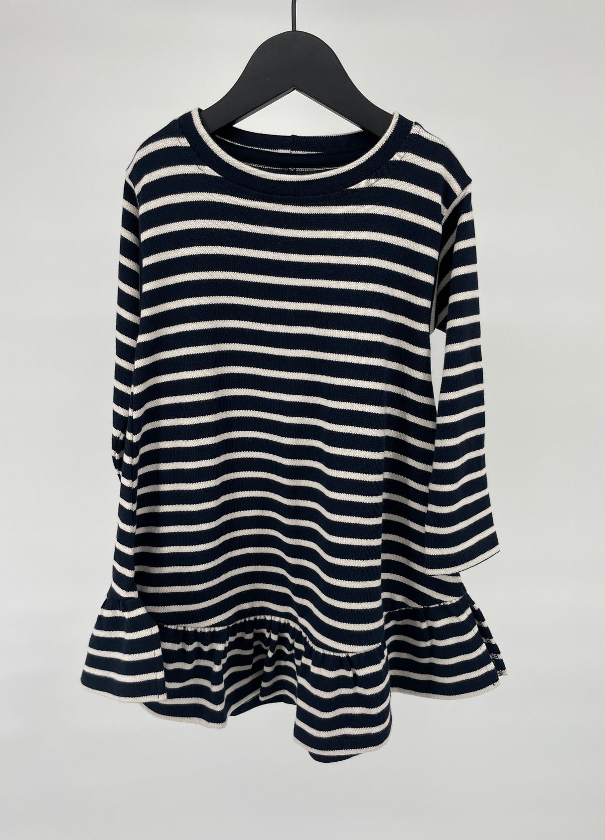 Jurk Lange Mouw Donkerblauw Beige Gestreept Maat 92