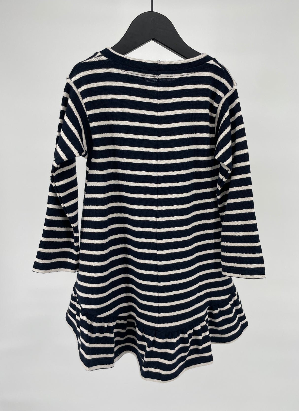 Jurk Lange Mouw Donkerblauw Beige Gestreept Maat 92