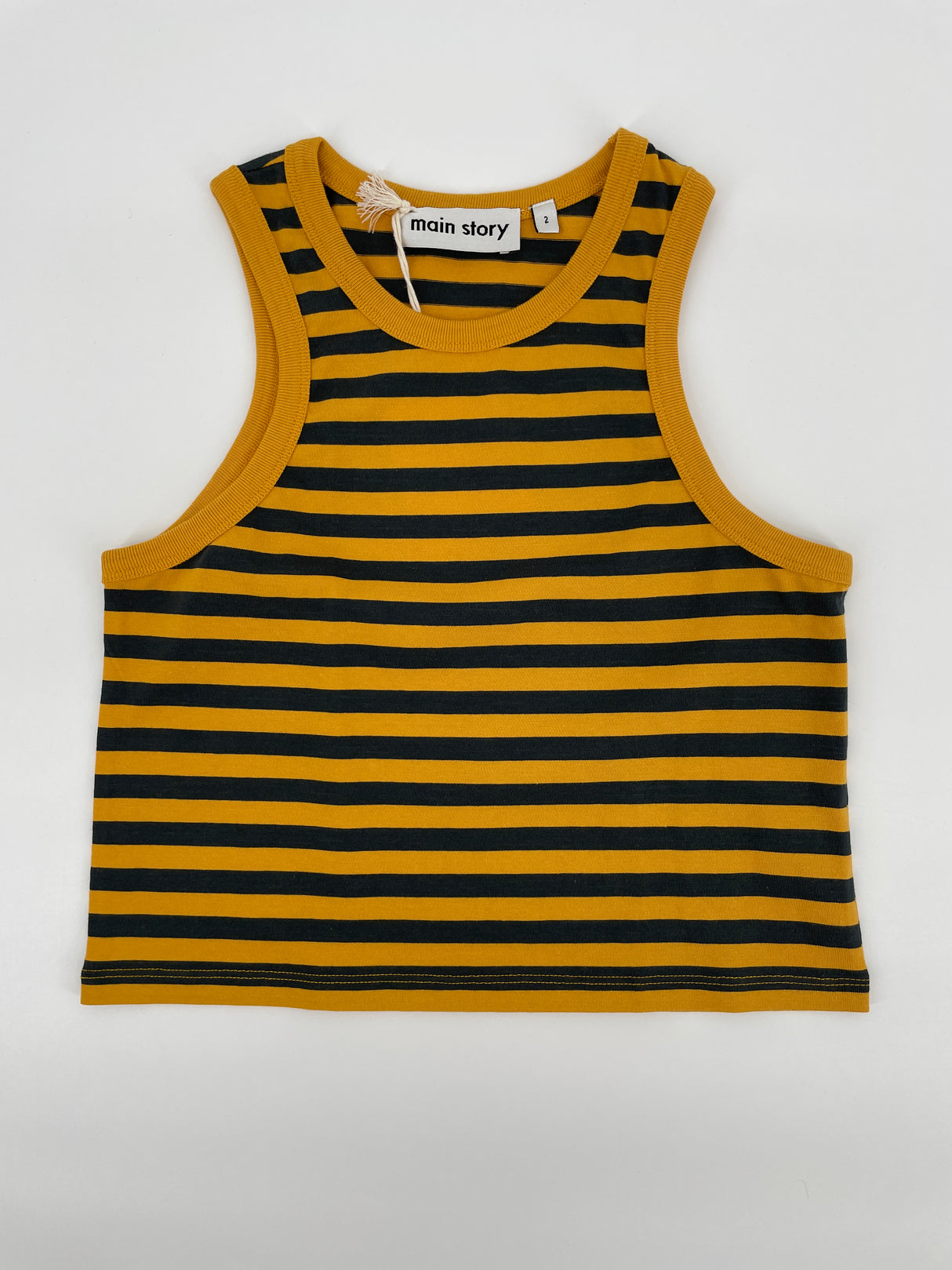 Tanktop Geel Grijs Getreept Maat 92