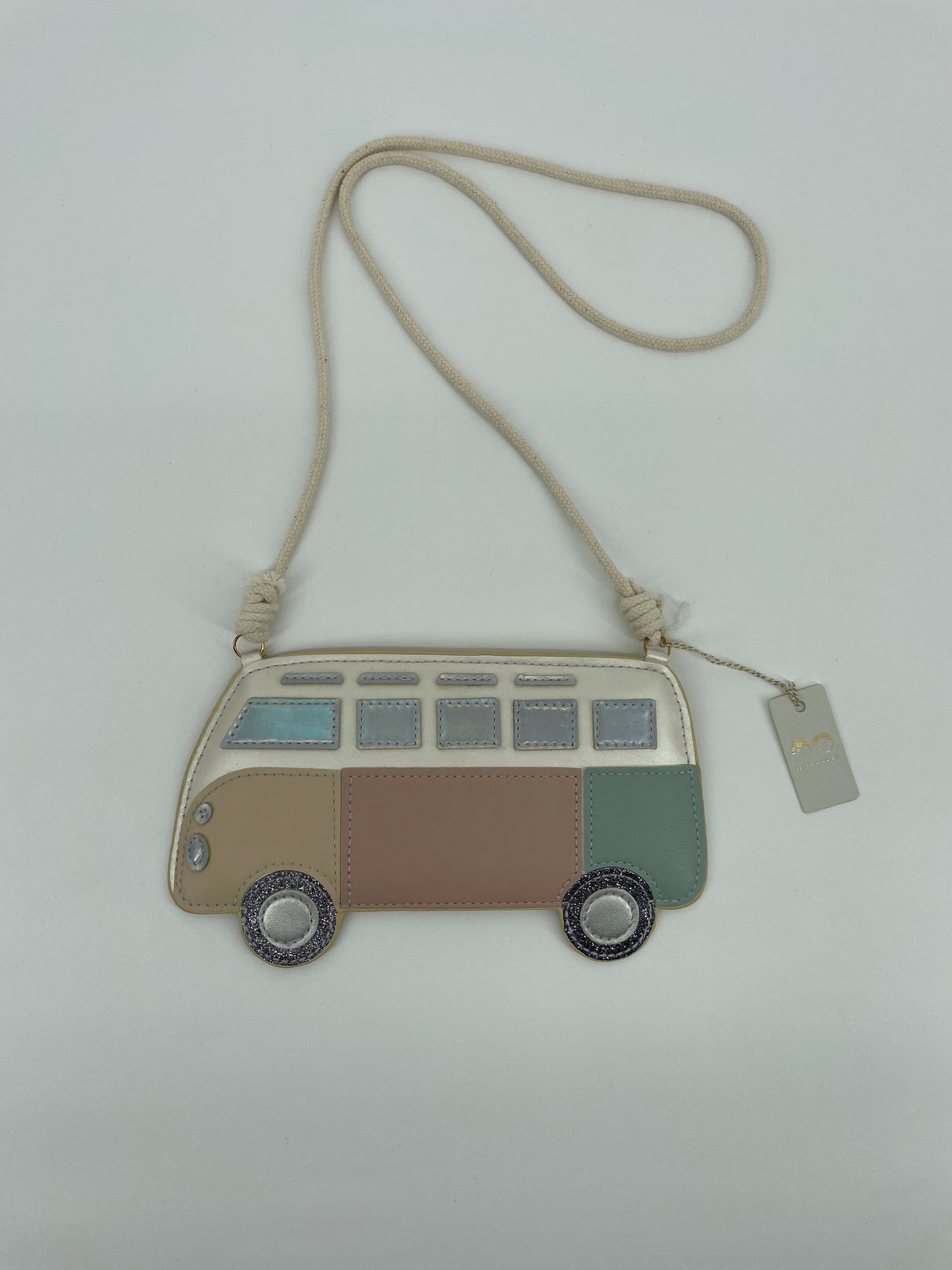 Tasje Camper Bus Pastelkleuren en Glitter