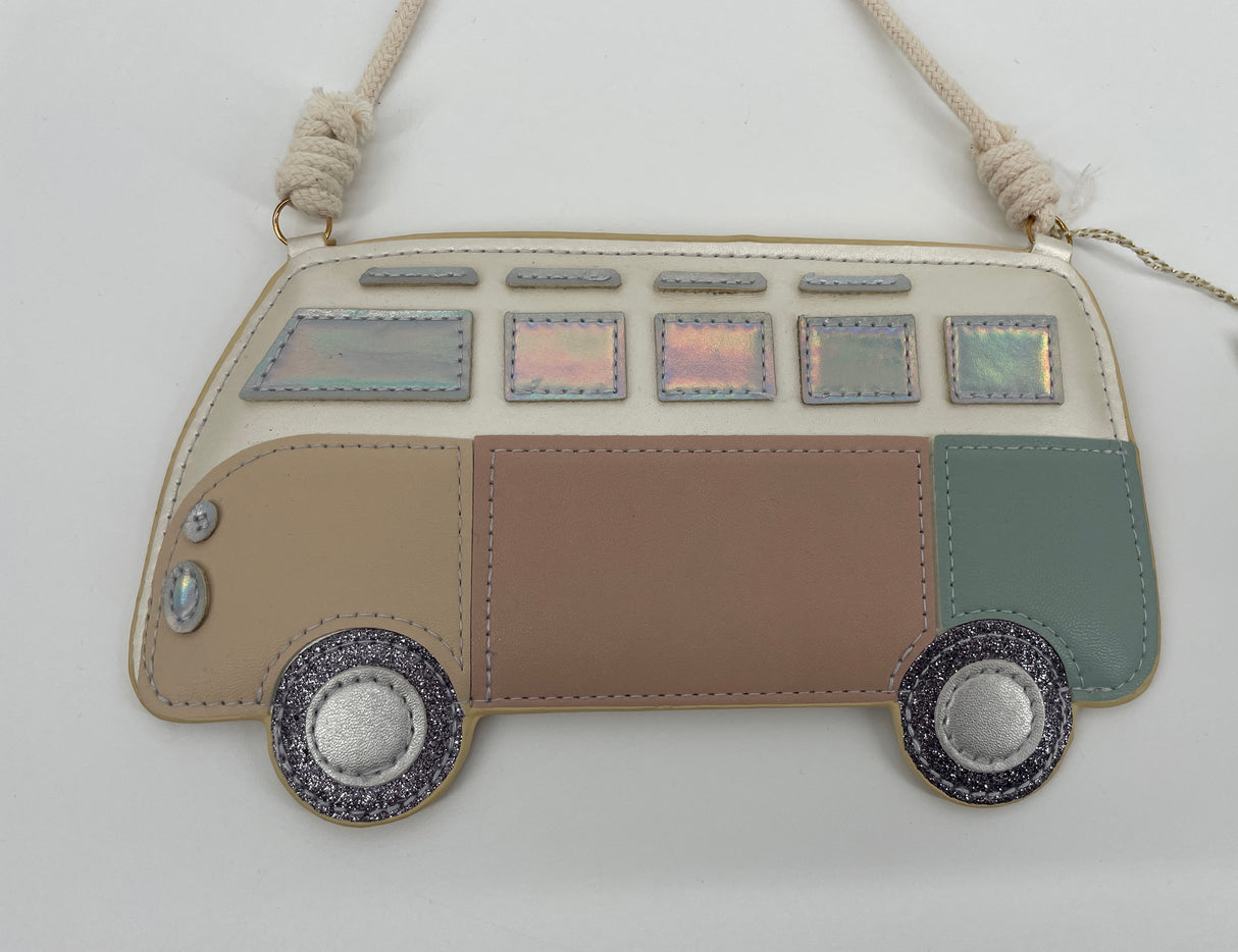 Tasje Camper Bus Pastelkleuren en Glitter