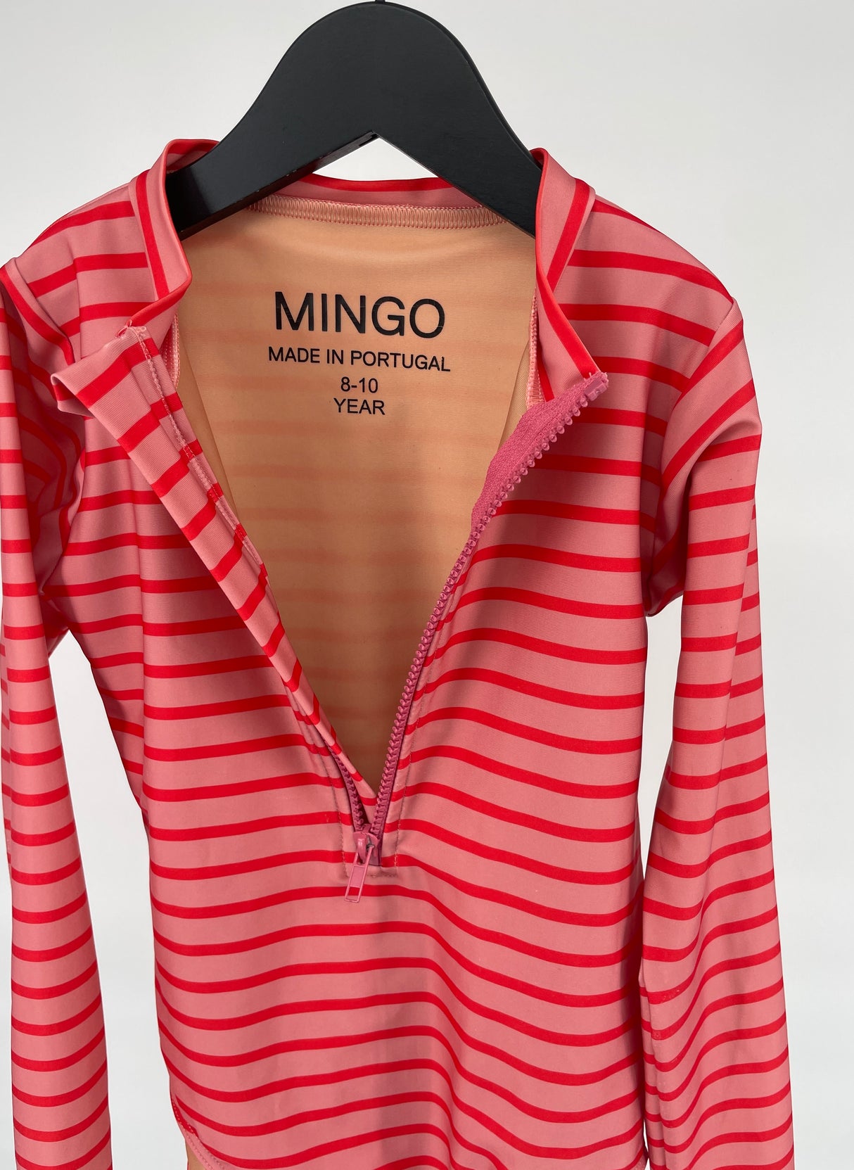 Badpak Lange Mouwen Roze Rood Gestreept Maat 134 / 140