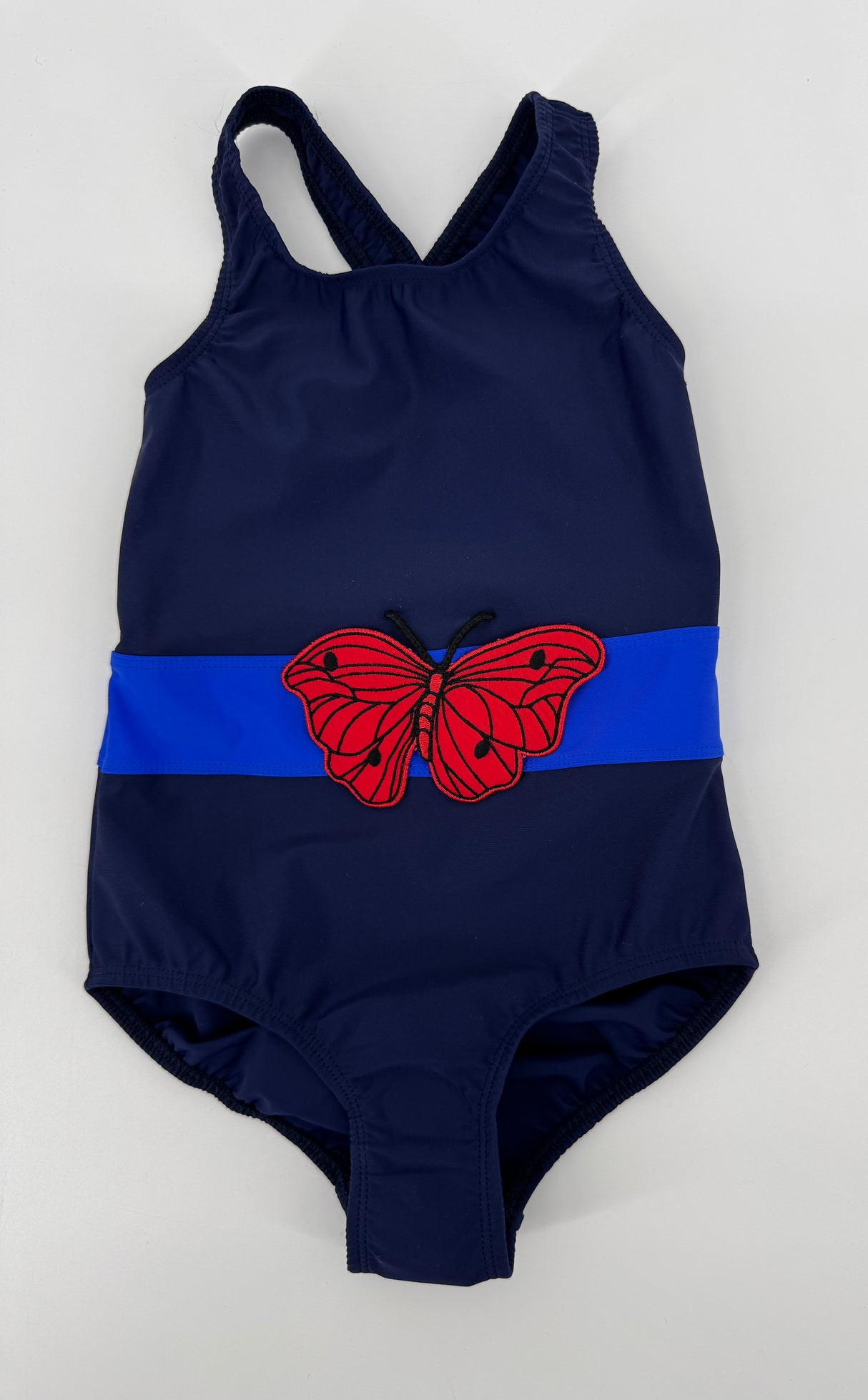 Badpak Donkerblauw Vlinder UPF 50+ Maat 104 / 110