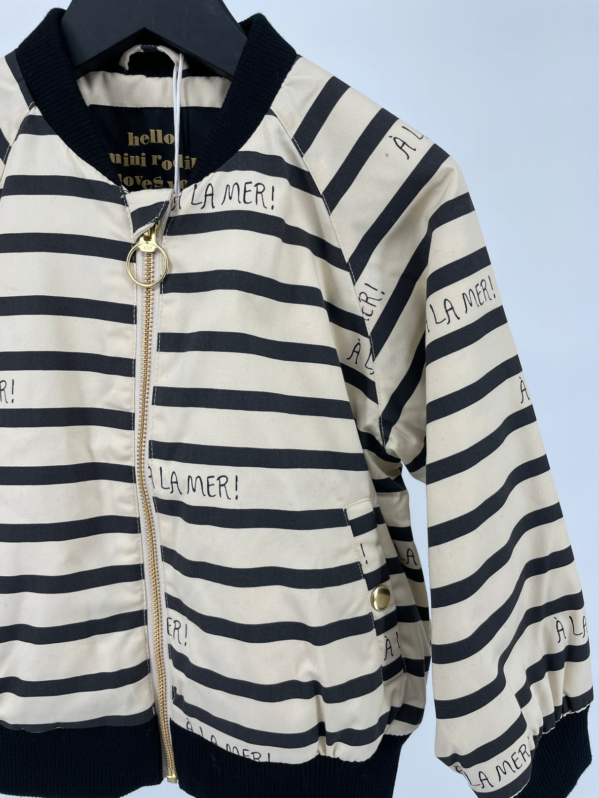 Baseball Jas Beige Zwart A La Mer Maat 116 / 122